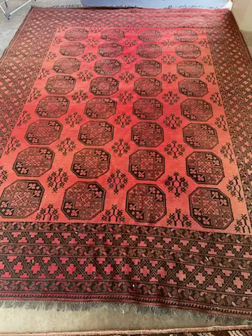 Red & Deep  Burgundy Persian Style Large Floor Rug 2.60 x 3.50m (Fading On One Corner) Image 1++