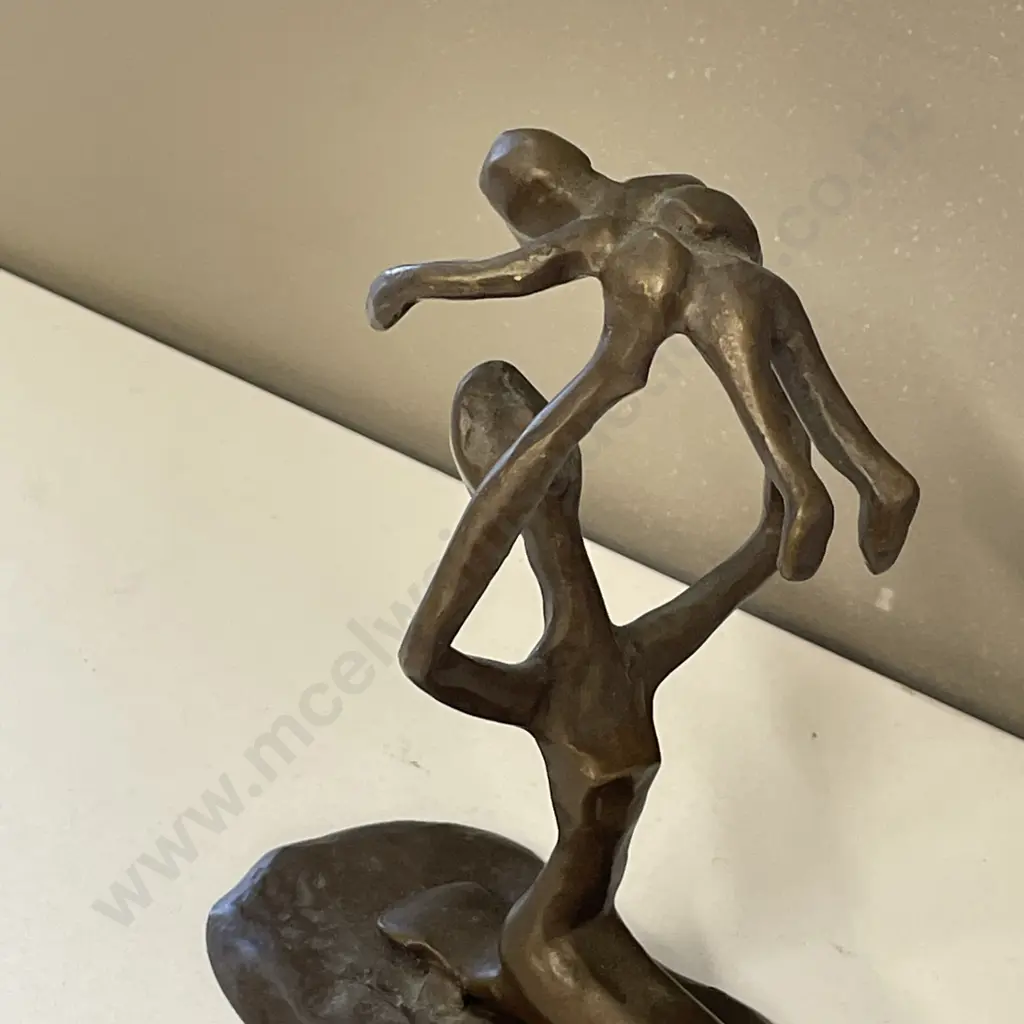 Vintage Bronze figurine of woman and child Image 1++