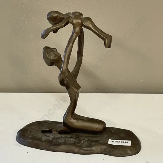 Vintage Bronze figurine of woman and child