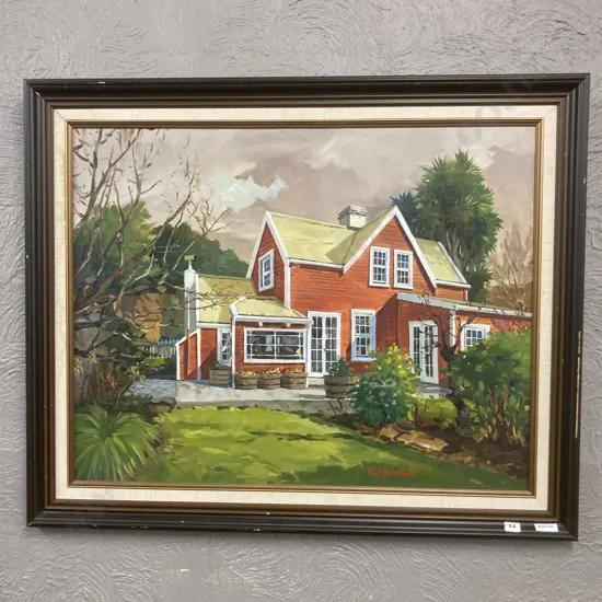 Original Framed Artwork of Homestead, Signed, 84 x 69cm