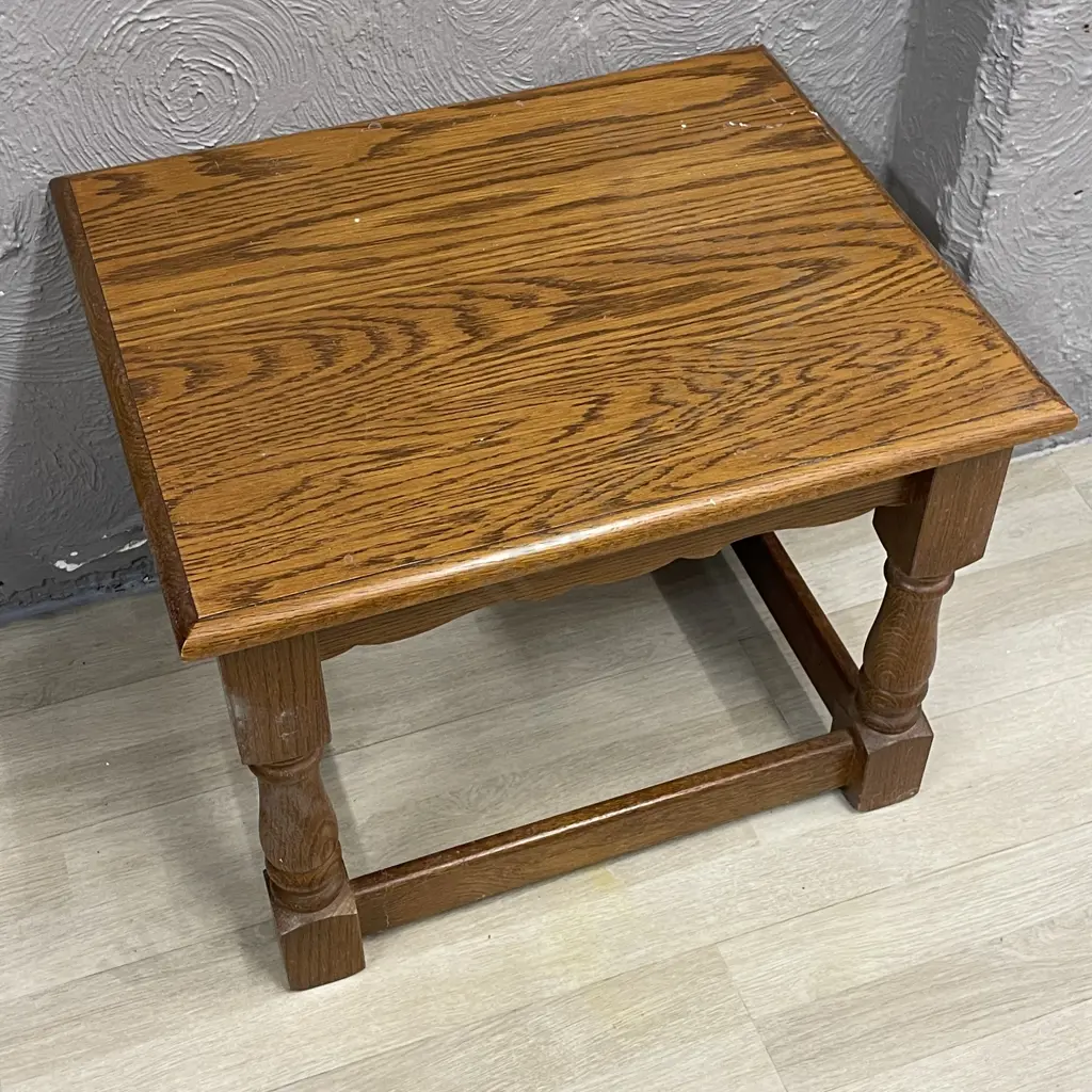 Vintage Solid Oak Rectangular Side Table. 60 x 50cm H47cm Image 1++