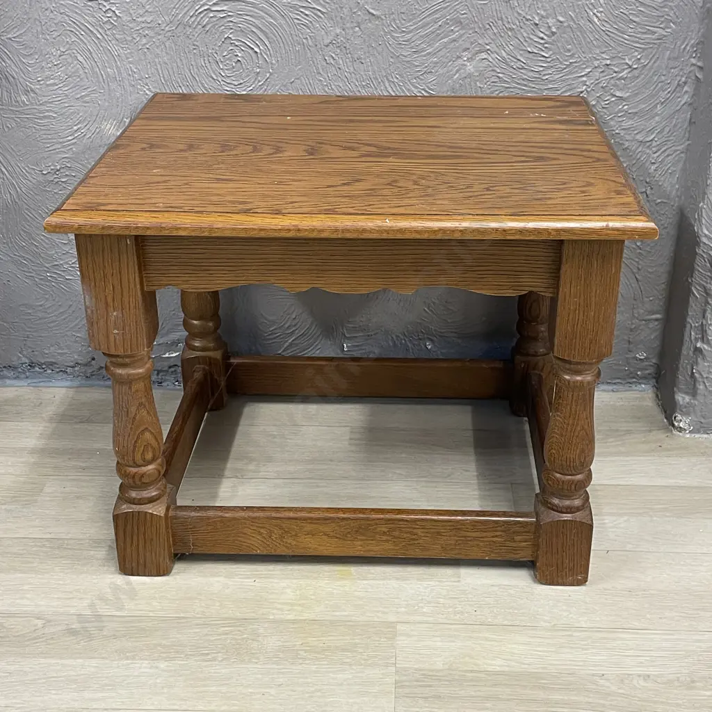 Vintage Solid Oak Rectangular Side Table. 60 x 50cm H47cm Image 1++