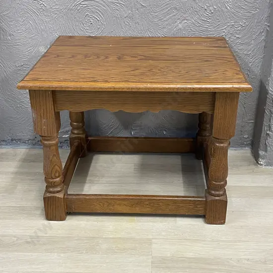 Vintage Solid Oak Rectangular Side Table. 60 x 50cm H47cm