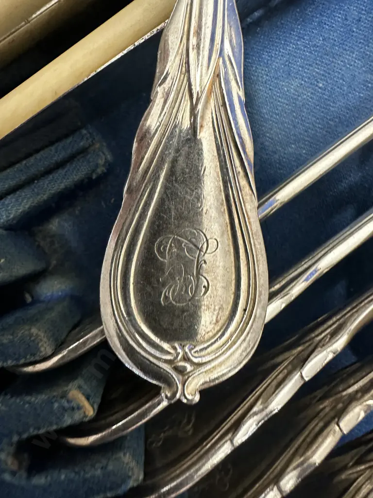 Original Oak Cased Canteen of Elkington & Co Liverpool 76 Pce Cutlery, Monogrammed Image 1++