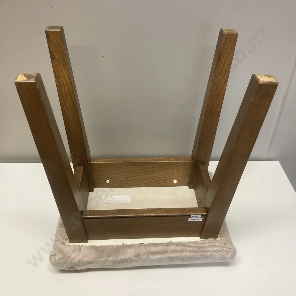 Tapestry Upholstered Stool, USA Sweet Chestnut Wood, H50 W43 D28cm Image 1++