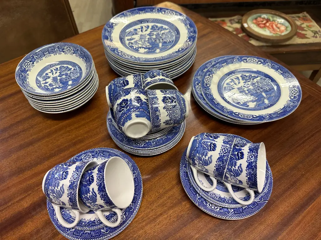 Selection Of Woods Ware Willow Dinner Ware Image 1++