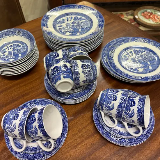 Selection Of Woods Ware Willow Dinner Ware