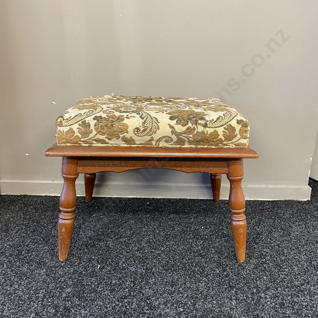 Vintage Retro Mahogany Footstool. H39 Top 52 x 40cm Image 1++