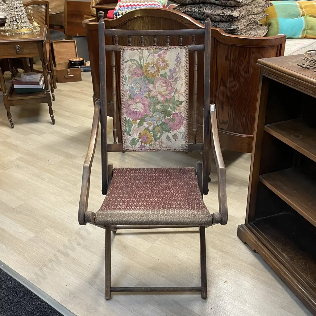 Early 20th century Folding Campaign Chair Image 1++