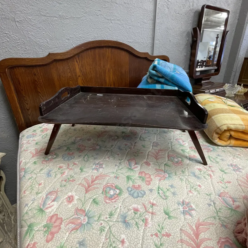 Antique Wooden Folding Tray Table Image 1++