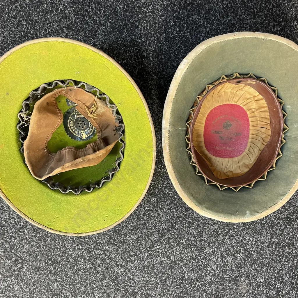 Two Vintage Pith Helmets - Ellwood's - made for Pritchard and Co. With Superior Prince Hat Image 1++