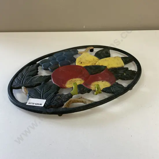 Vintage Metal Fruit patterned Large Trivet. 28 x 20cm