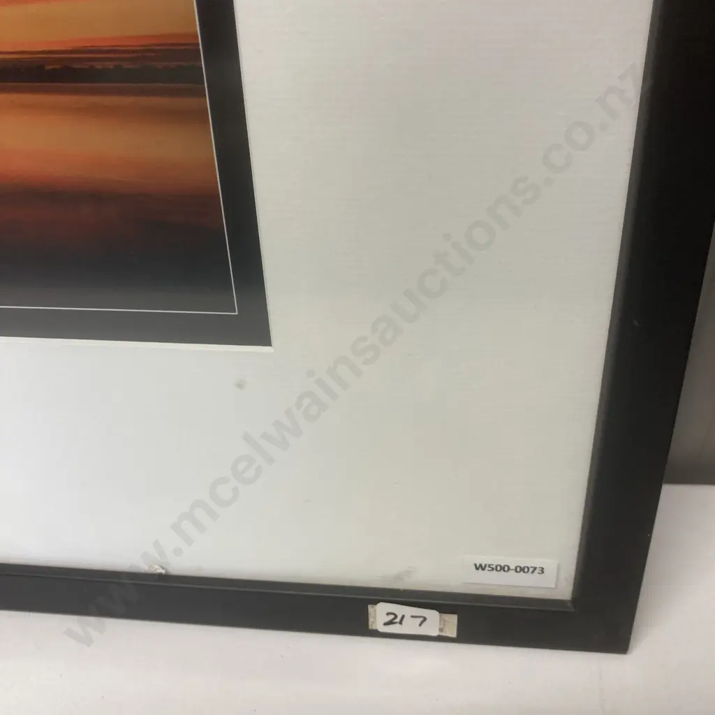 Framed Artwork 'Sunset' Black Frame, 45 x 84cm Image 1++