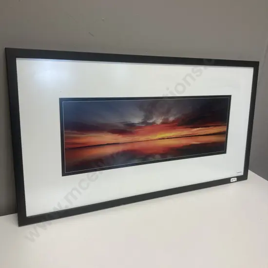 Framed Artwork 'Sunset' Black Frame, 45 x 84cm