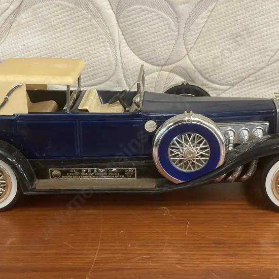 Jim Beam 1934 Duesenberg Model J Car Convertible Liquor Decanter 48cm Blue & Cream