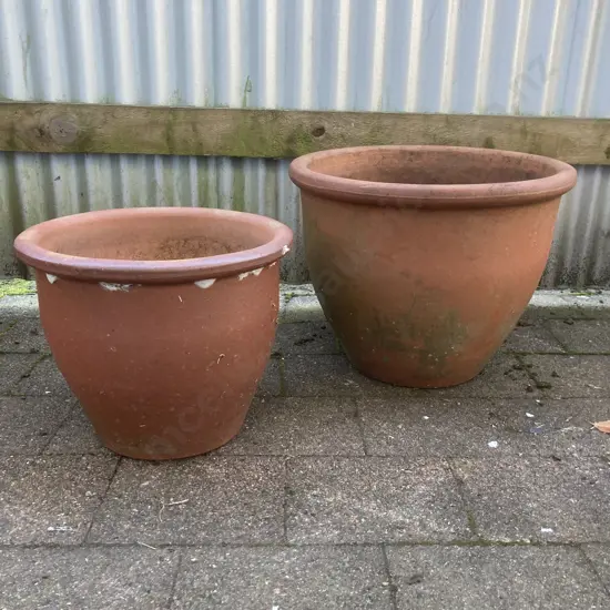 Pair of Terracotta Planters, 38 x 49 & 30 x 38cm