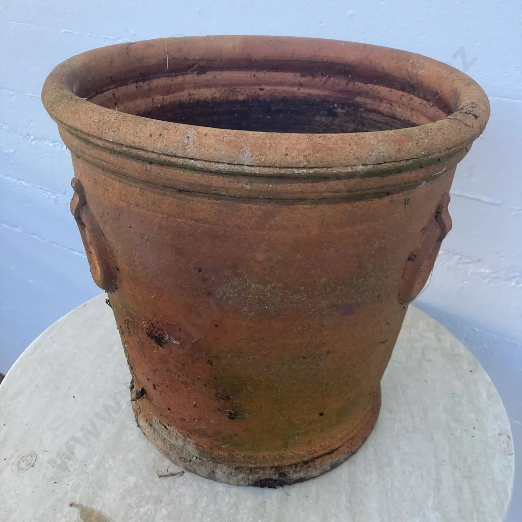 Terracotta Planter With Raised Ring Detail, 37 x 38cm Image 1++