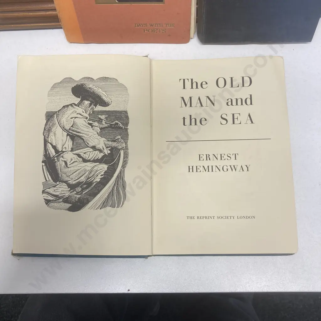 3 Vintage Books - ERNEST HEMINGWAY'S THE OLD MAN AND THE SEA 1953 The Reprint Society, Hardcover Image 1++