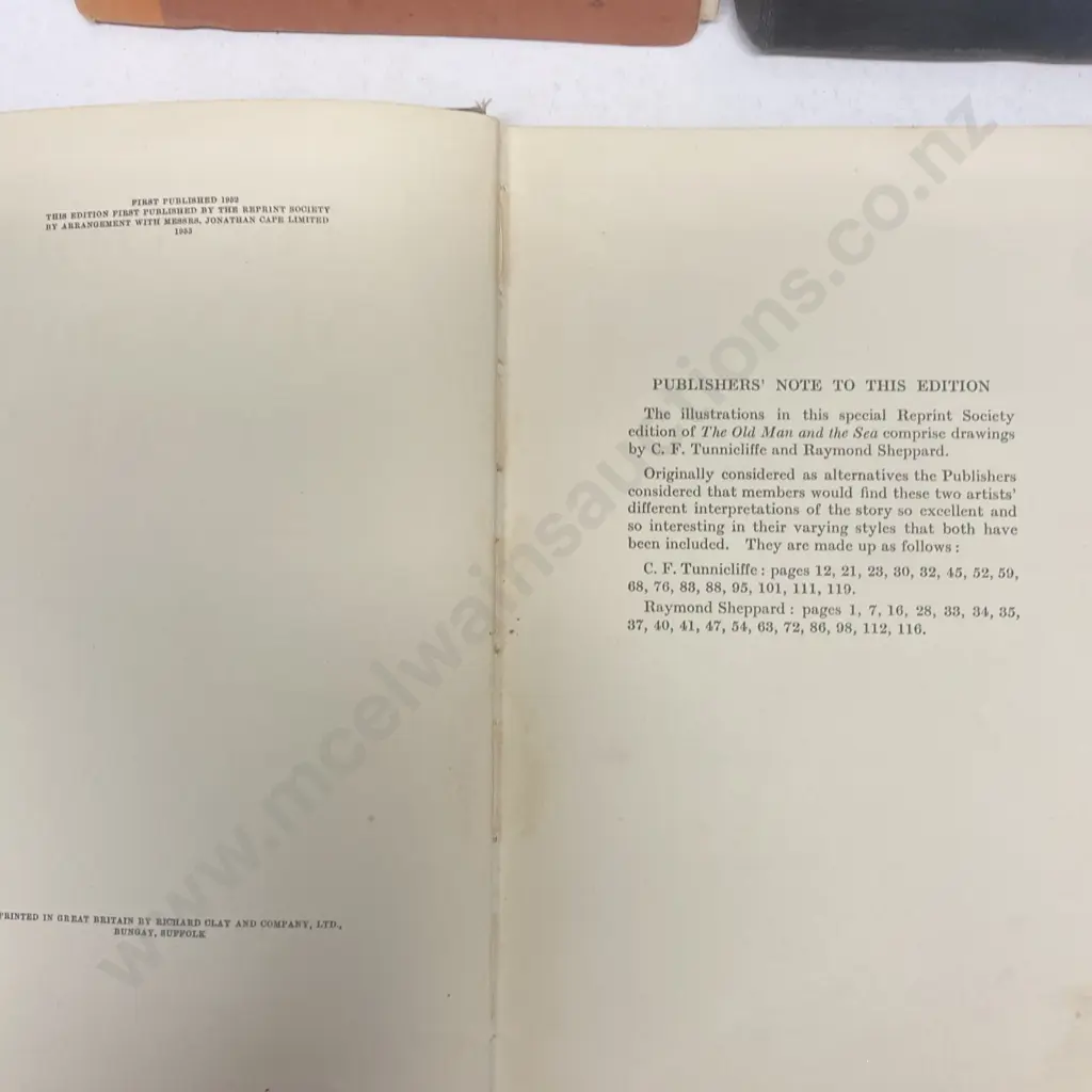 3 Vintage Books - ERNEST HEMINGWAY'S THE OLD MAN AND THE SEA 1953 The Reprint Society, Hardcover Image 1++
