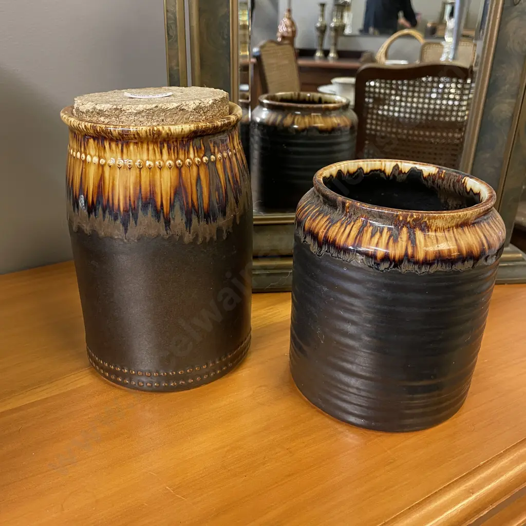 Crown Lynn Titian Cannisters x 2 Image 1++