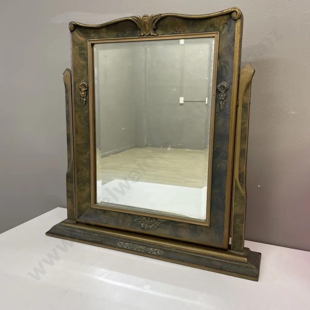 Vintage Pivoting Dressing Table Top Mirror. H40 W39cm Image 1++