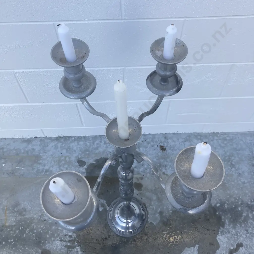Aluminium 5 Candle Candleabra, H92cm Image 1++