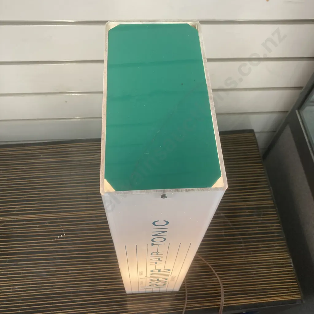 1930/40s? Vaseline Hair Tonic Illuminated Sign / Lamp In Working Condition, H44.5cm W21 D10.5cm Image 1++