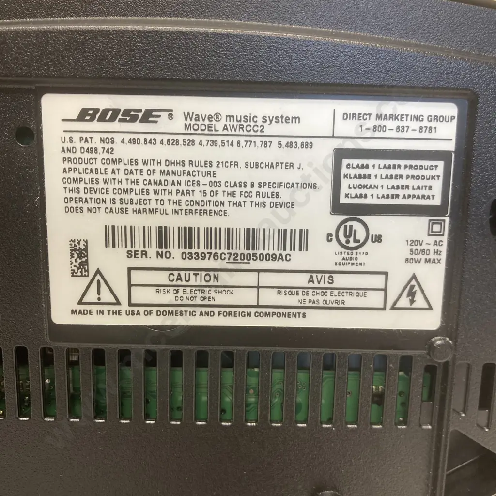 Bose Wave Music System Model AWRCC With 2 Remote Controls, 120V With DSE Step Down Transformer Image 1++