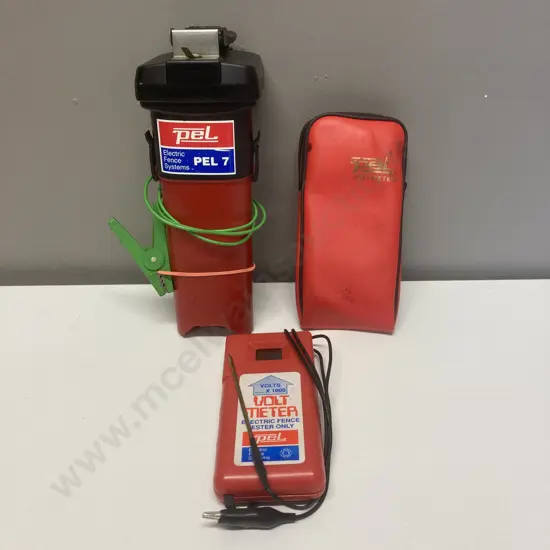 Pel Volt Meter With Case & Pel 7 Battery Power Electric Fence Unit