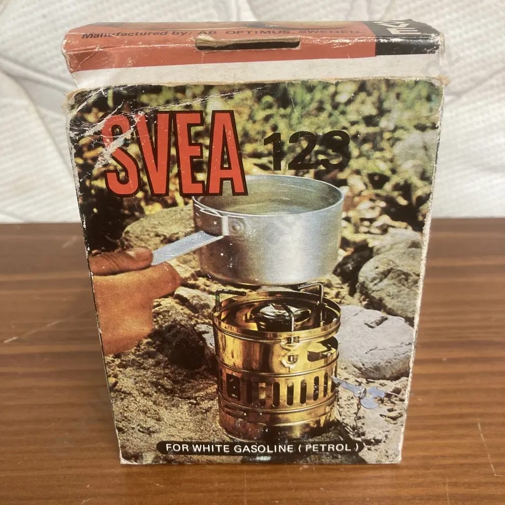 Optimus SVEA 123 White Spirits Camp Stove In Original Box, Missing Handle (New But Has Been Tested) Image 1++