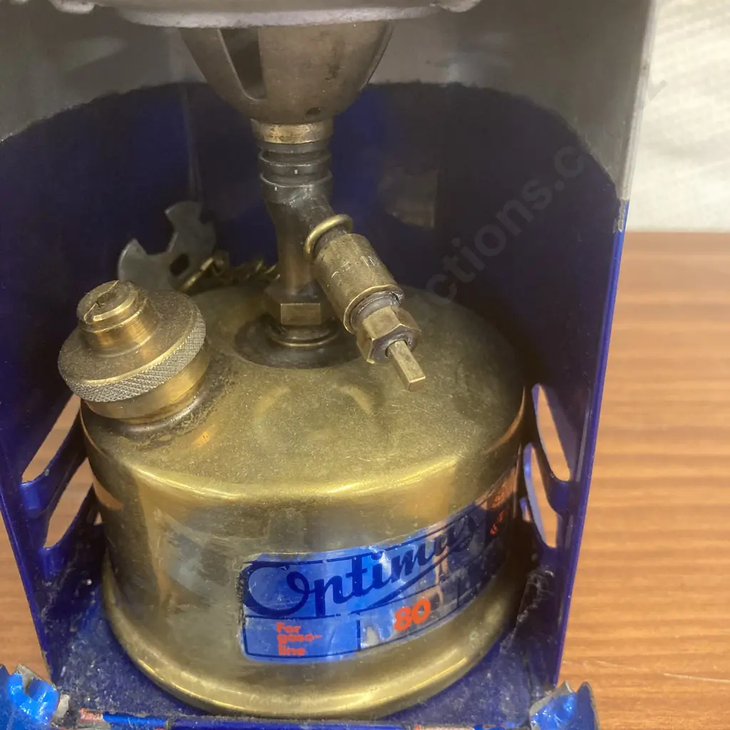 Vintage Restored Optimus 80 Sweden White Spirits Camping Stove Blue Tin Image 1++