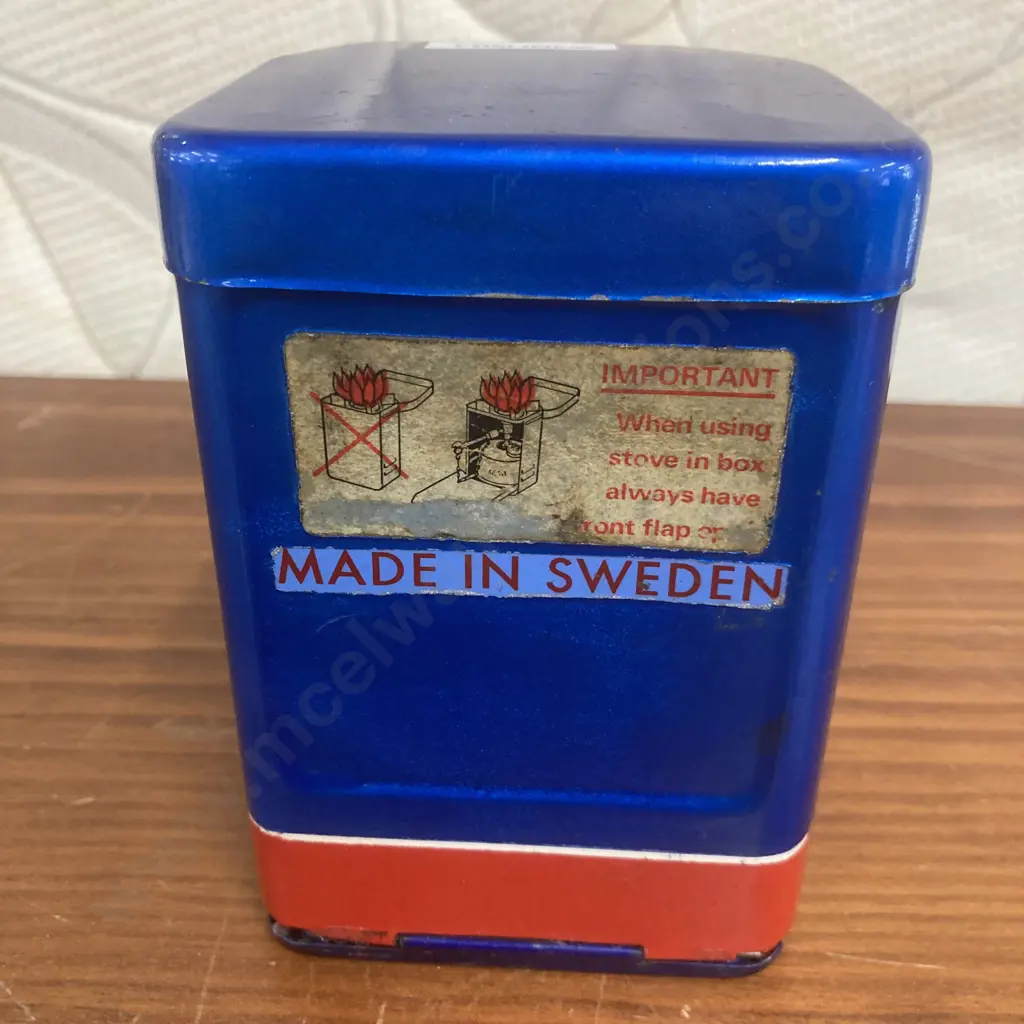 Vintage Restored Optimus 80 Sweden White Spirits Camping Stove Blue Tin Image 1++