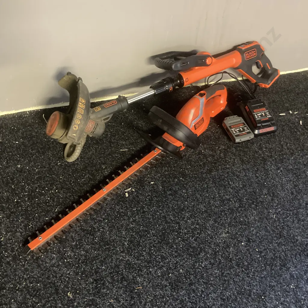 Black & Decker 18V Line Trimmer, Hedge trimmer, 2 x Batteries & Charger Image 1++