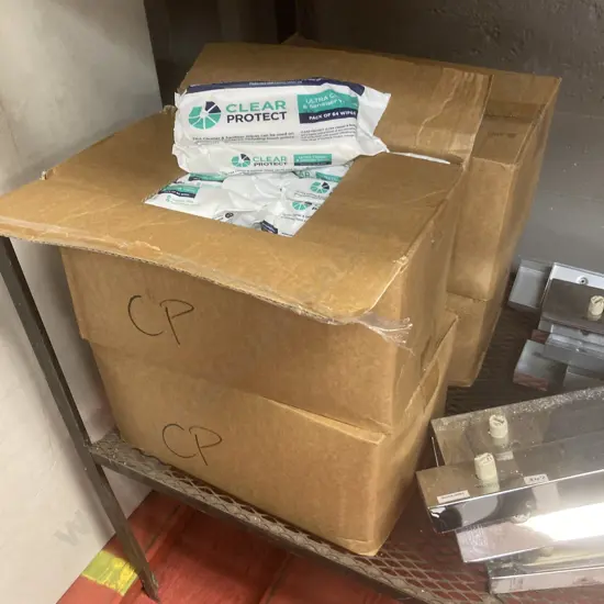 Clear Protect Ultra Cleaner & Sanitiser Surface Wipes, 4 Boxes of 20 Packs of 64 Wipes