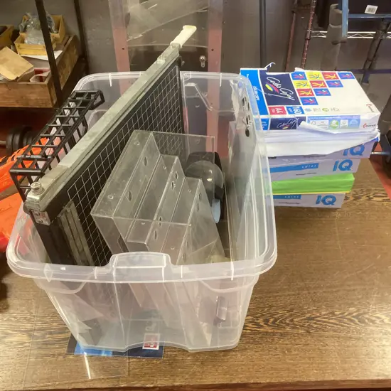 Clear Bin Stationery, Guillotine, Coloured Paper Etc