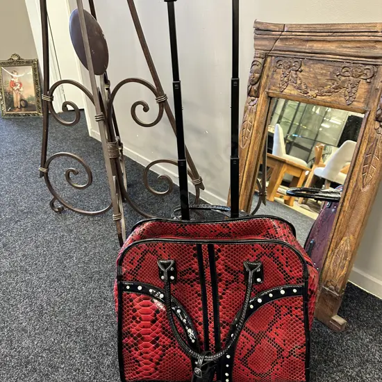Cabrelli & Co Red / Black Mobile Carry On Luggage / Handbag