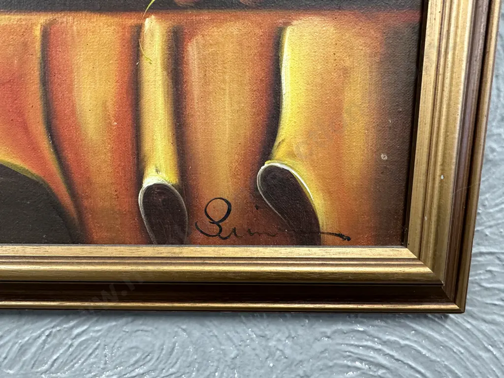 Vintage Framed Artwork Still Life, Signed, 52 x 67cm Image 1++