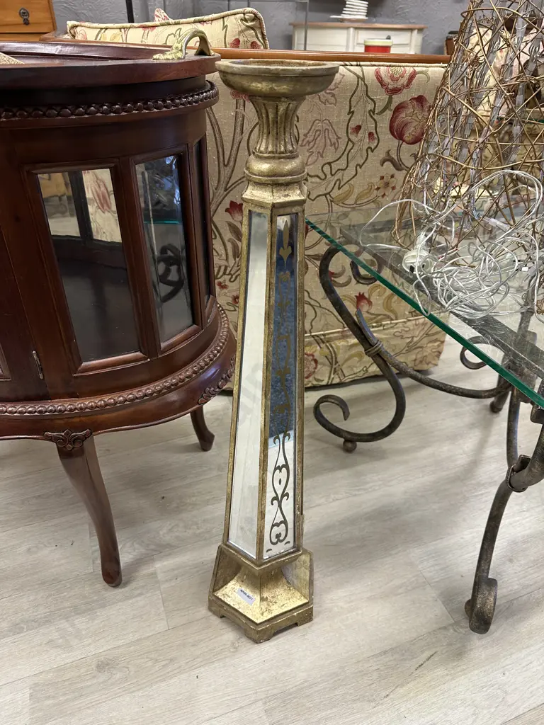 Mirrored Gilt Candlestick (af)  Image 1++
