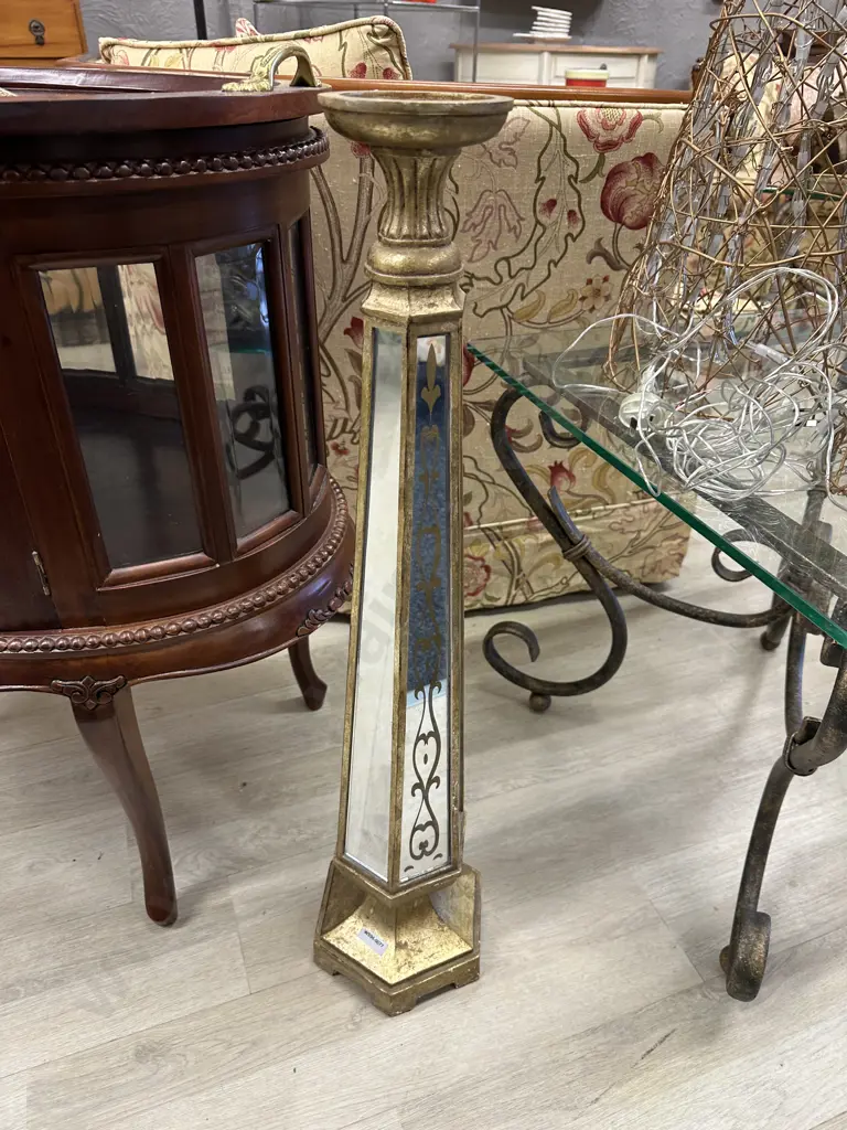 Mirrored Gilt Candlestick (af)  Image 1++