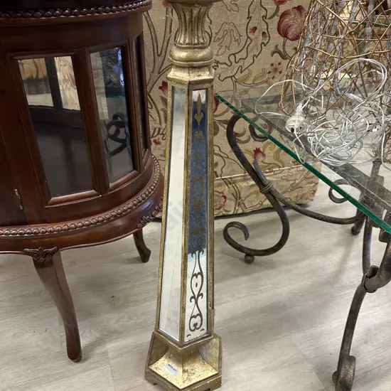 Mirrored Gilt Candlestick (af) 