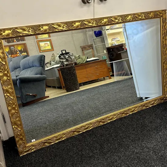 Stunning Gilt Leaf Detailed Bevelled Edge Mirror 