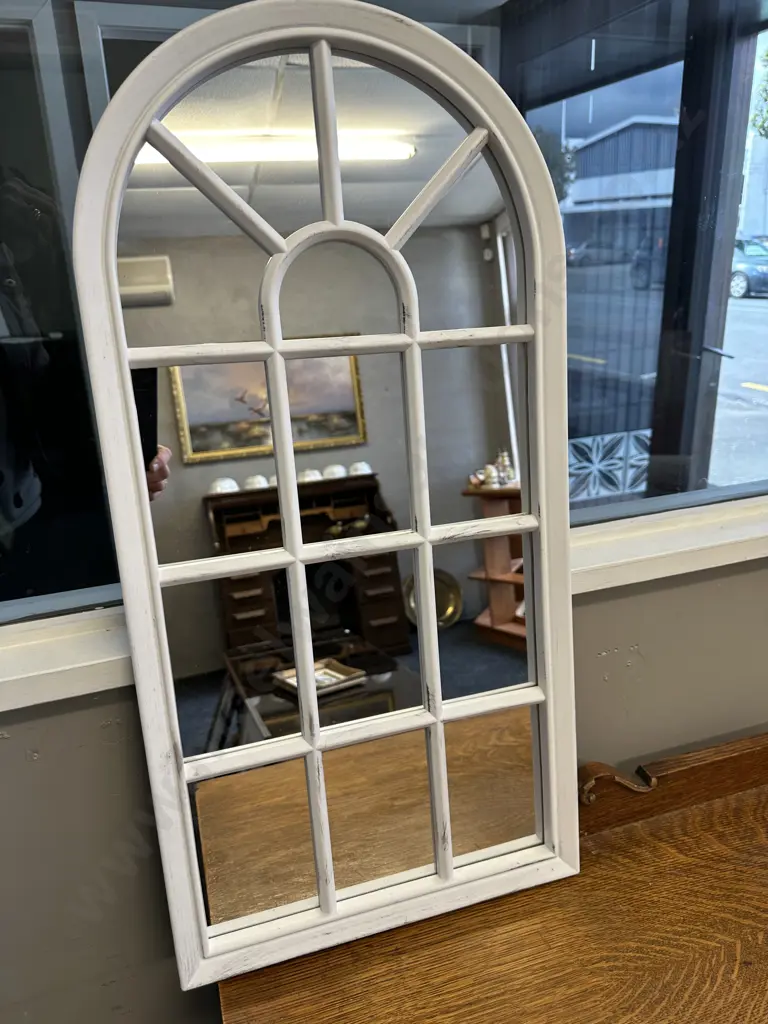 White Wood Framed Mirror H70cm,W35cm. Image 1++
