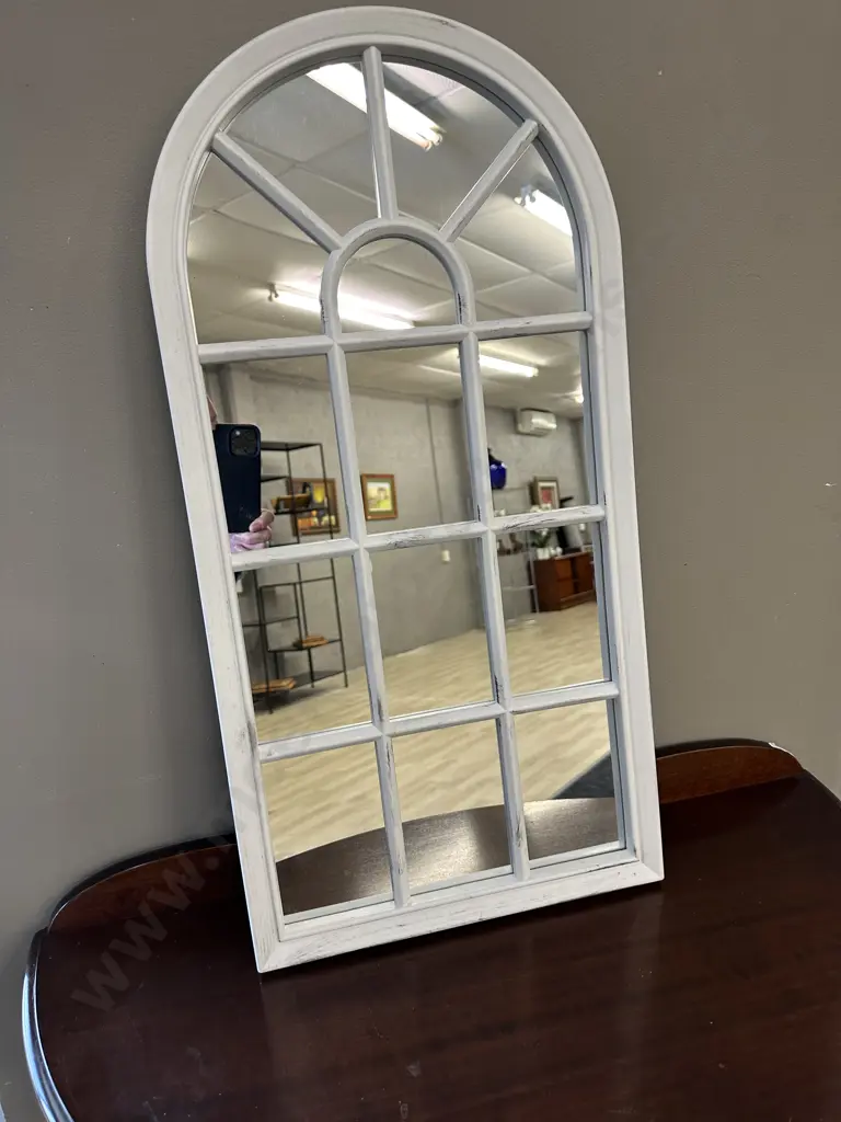 White Wood Framed Mirror H70cm,W35cm. Image 1++