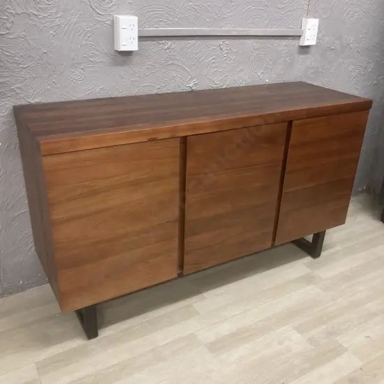 Wooden 3 Door Sideboard With Black Metal Legs, Ex Freedom Furniture, H79 W135 D43cm