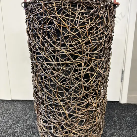 Cane Laundry Hamper With Canvas Inner, H70cm