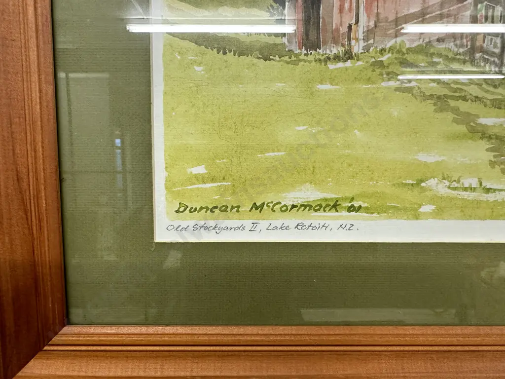 Framed Artwork by Duncan McCormack 01, Titled Old Stockyards II Lake Rotoiti, Limited Edition 1/50, 47 x 56cm Image 1++