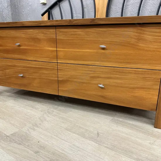 Living Style Furniture Rimu 4 Drawer Lowboy, H60 W140 D42cm