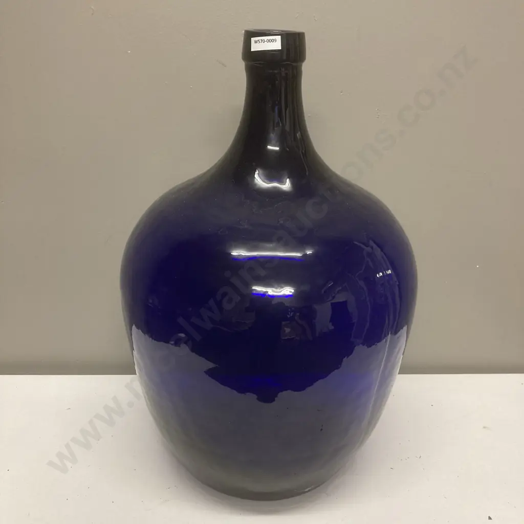 Vintage Blue Glass Carboy, Circa 20th Century, Hand Blown Glass, 56 x 34cm Image 1++