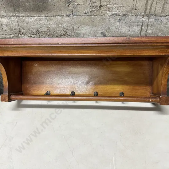 Wooden Wall Mount Coat / Hat Shelf Unit, H20 W63 D20cm
