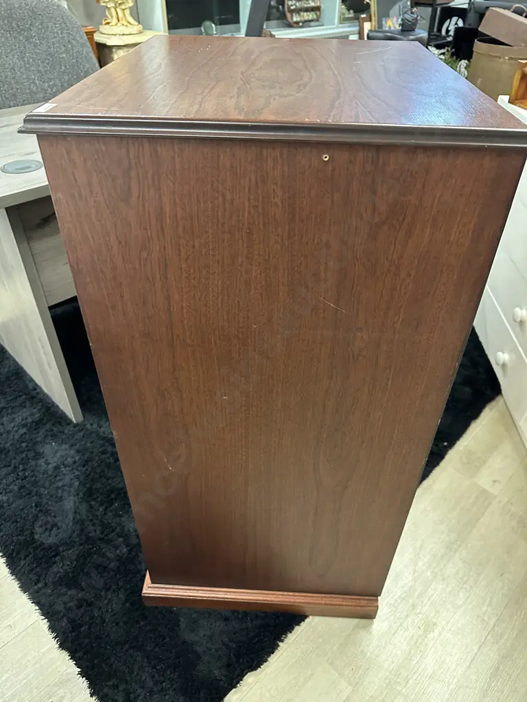 Mahogany Bookcase With 2 Glass Shelves, H100 W60 D50cm Image 1++
